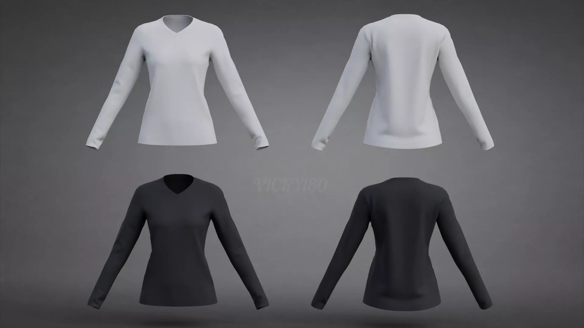 Low-Poly Women T-Shirt white and black textures 3D model Low-poly 3D model
