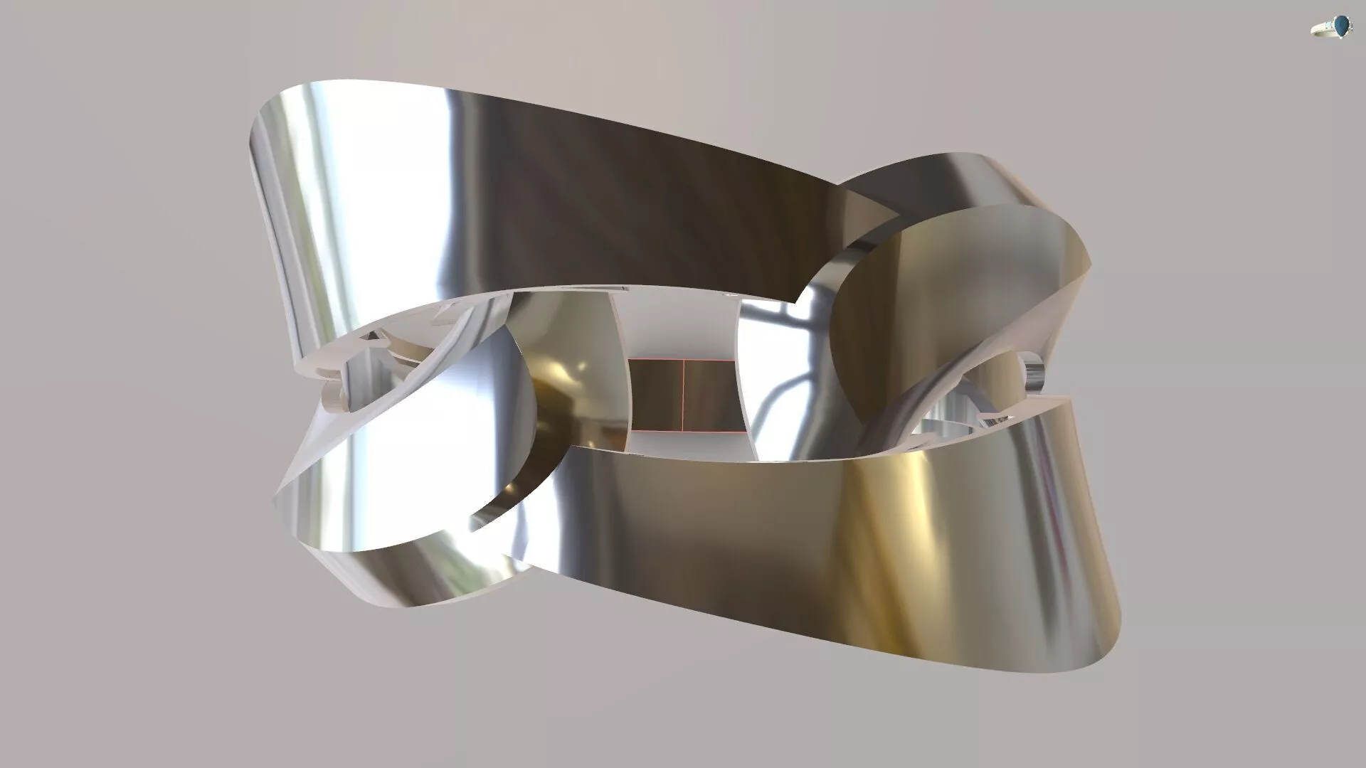 13mm Gold Modern Wave Ring 3D Model 3DM STL Avant Garde CAD 3D print model