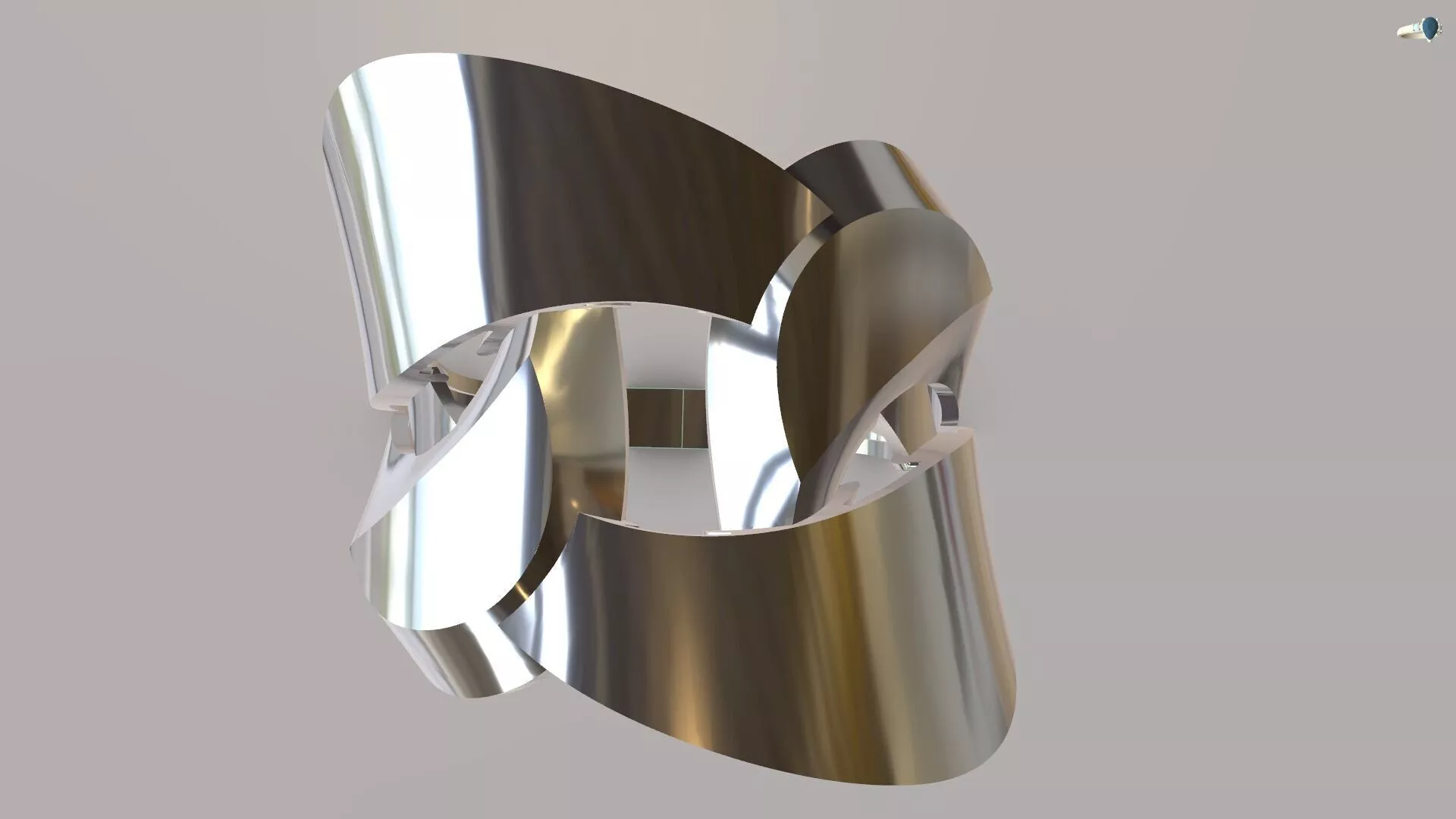 21mm Gold Modern Wave Ring 3D Model 3DM STL Avant Garde CAD 3D print model