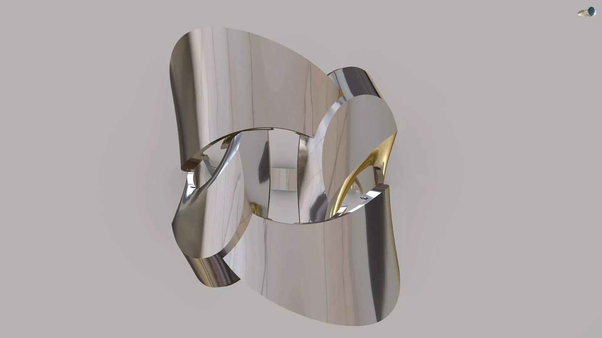 25mm Gold Modern Wave Ring 3D Model 3DM STL Avant Garde CAD 3D print model
