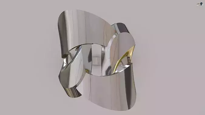 25mm Gold Modern Wave Ring 3D Model 3DM STL  Avant Garde CAD