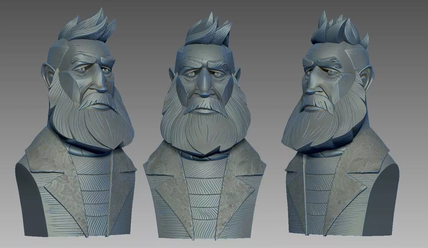 IronBeard - Fisherman Bust Sculpture Model - Rustic Art 3D print model
