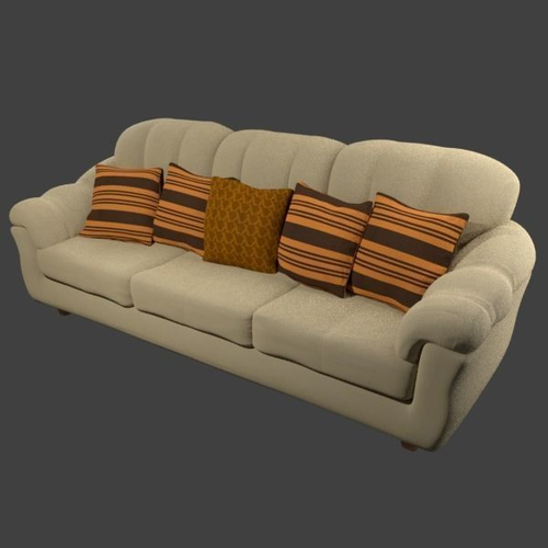 Couch and Pillows - Microfiber