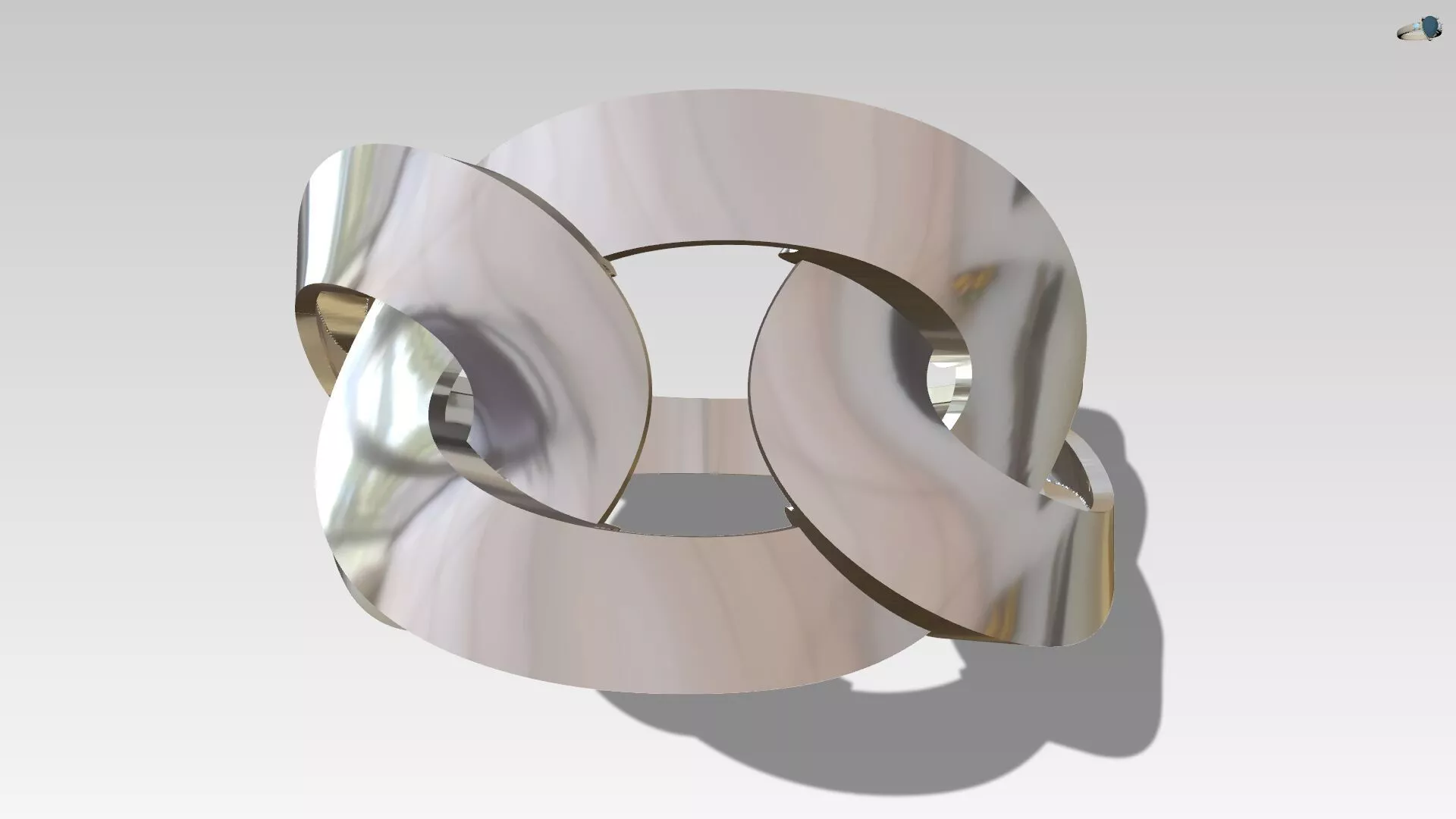 13mm Gold Interlocking Loop Ring 3D Model 3DM STL Jewelry CAD 3D print model
