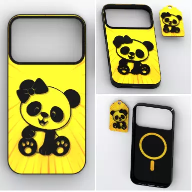 Girl Panda Bow MagSafe Case 3D Files 3D print model