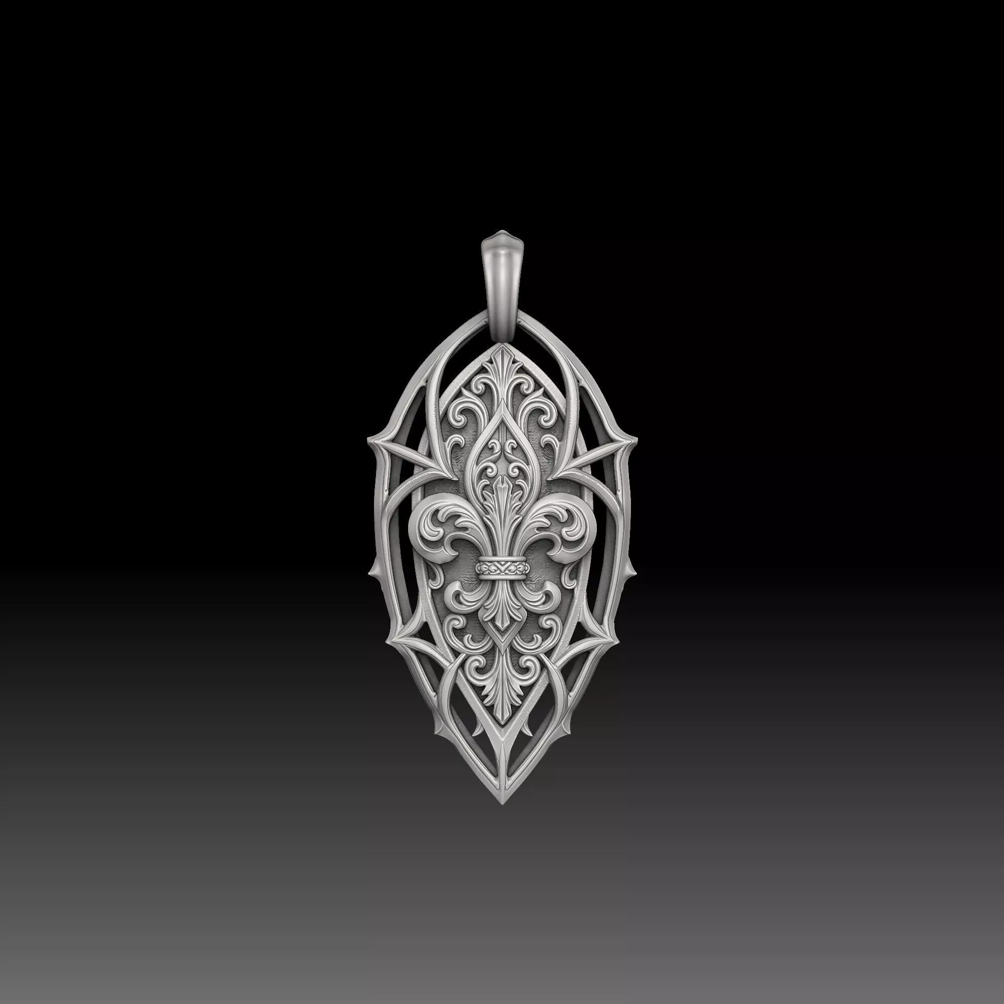 Minimal Gothic Lines- one inch pendant 3D print model