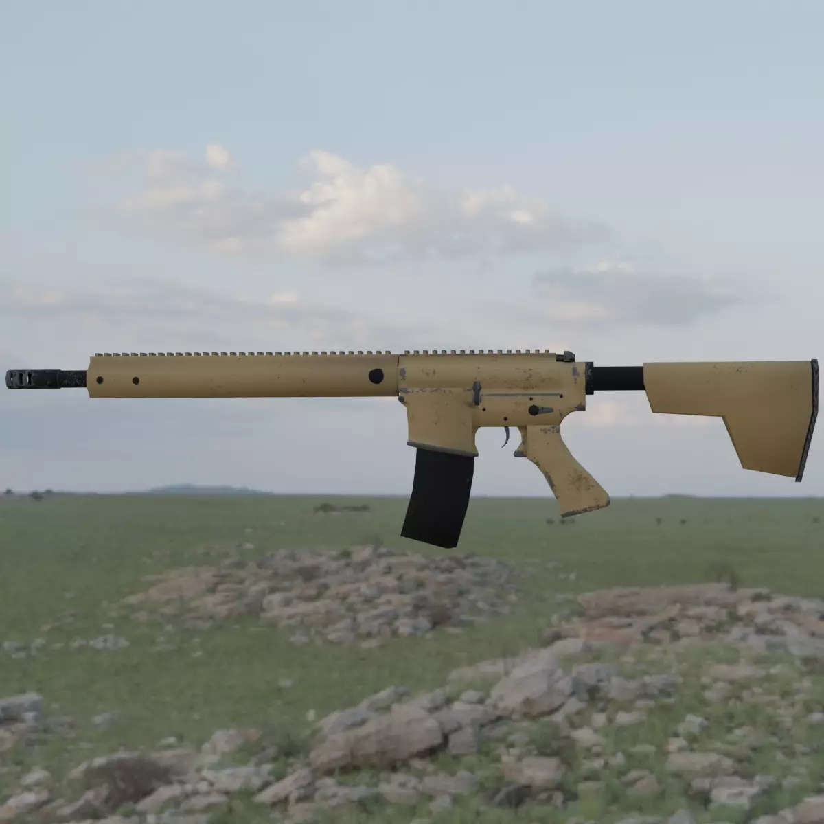 M4 Carbine Free low-poly 3D model