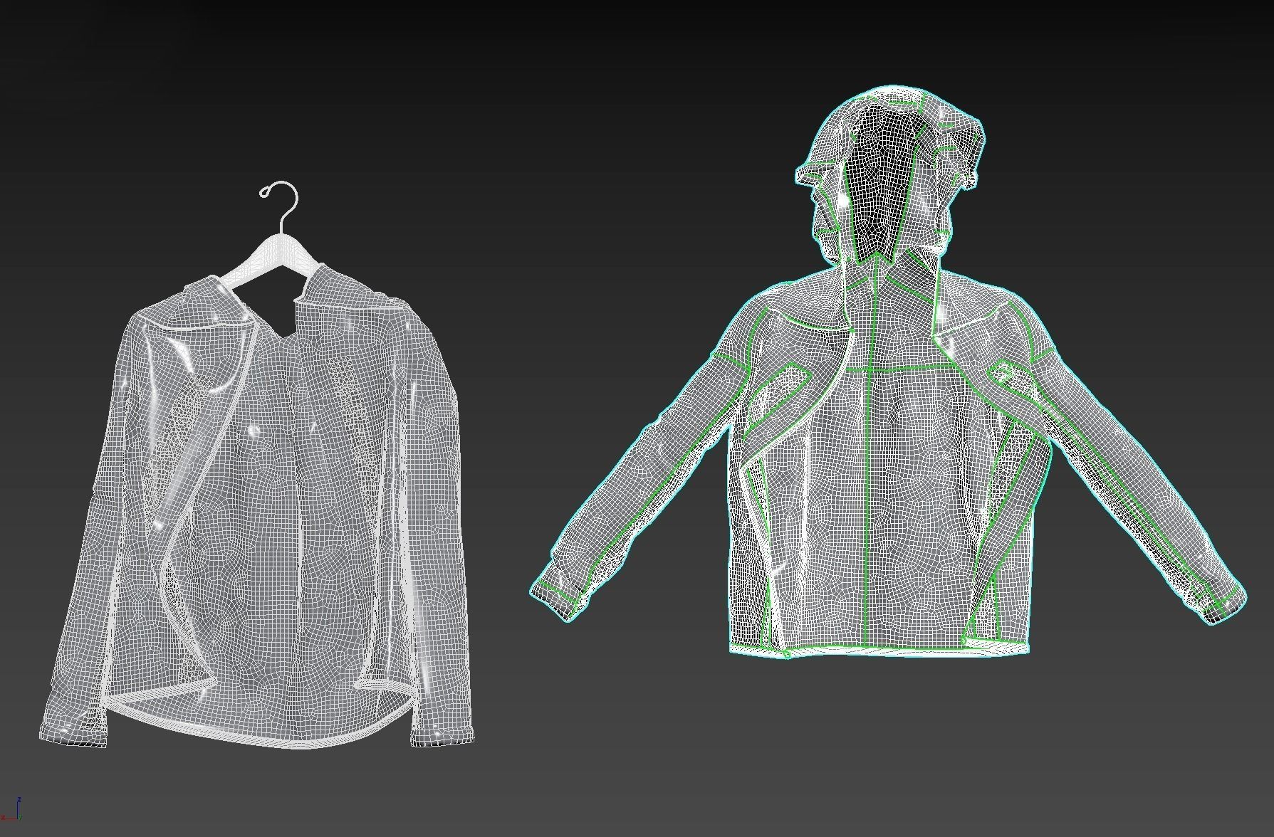 Hooded Running Jacket 3D model_10