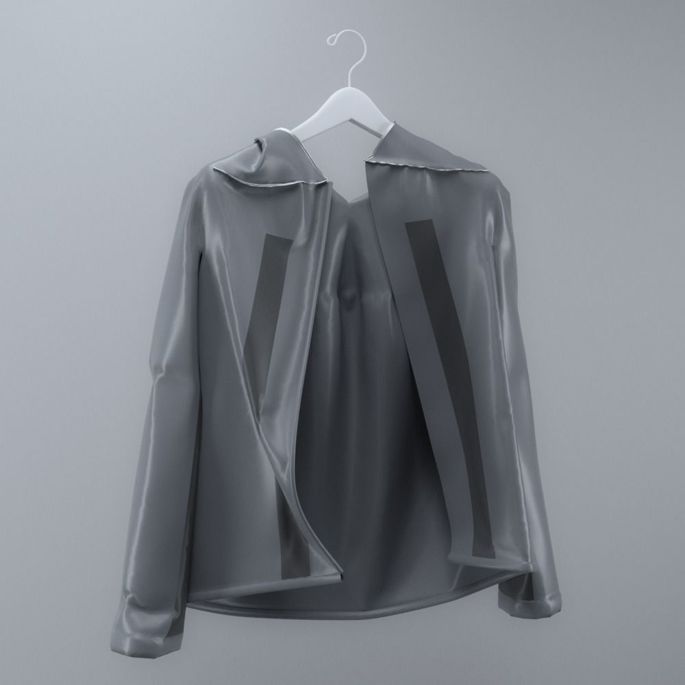 Hooded Running Jacket 3D model_4