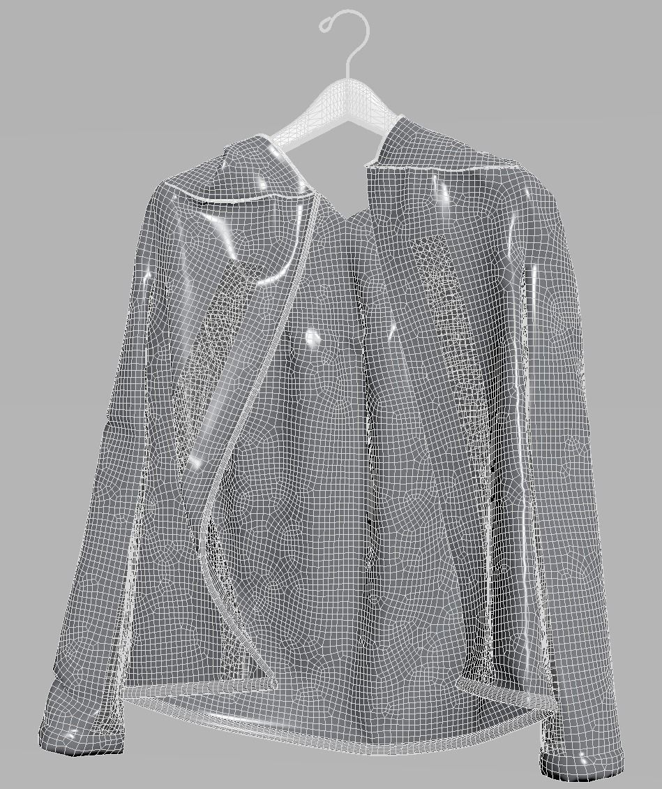 Hooded Running Jacket 3D model_7