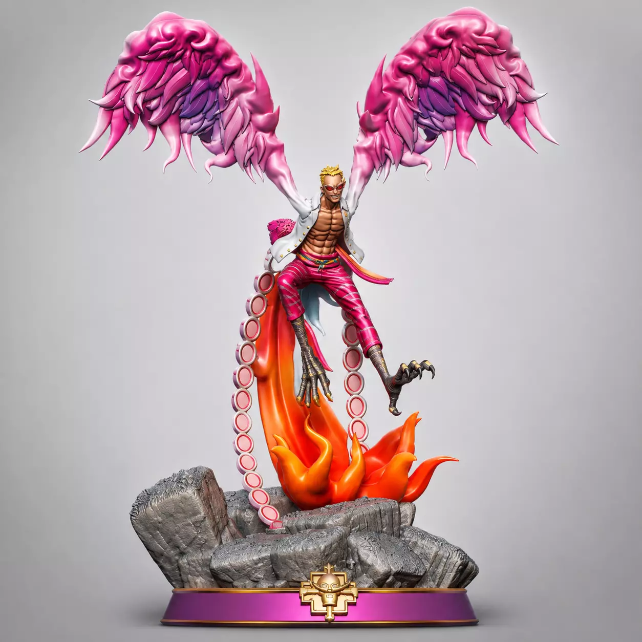 Winged Anime Warrior Statue STL 3D print model