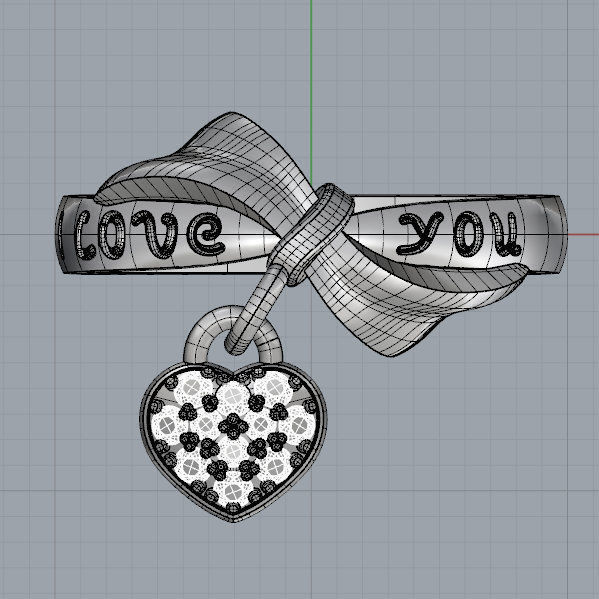 I Love You Ring 3D print model_4