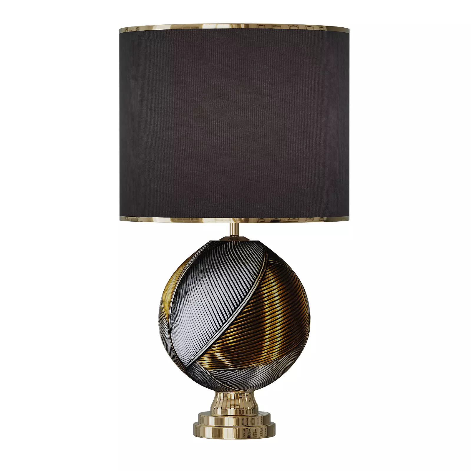 Mercurio Large Round Amber Gray Crystal Table Lamp Low-poly 3D model