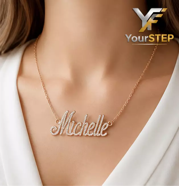 Rose Gold Name Necklace Pendant 3D print model