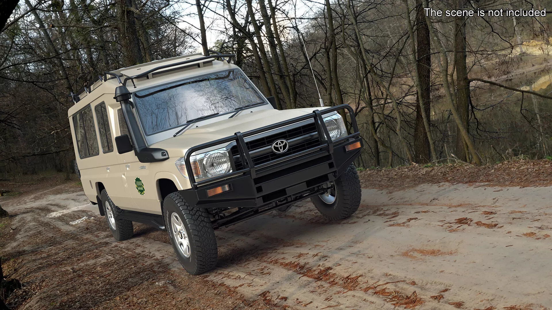 Toyota Land Cruiser Safari Beige Clean Rigged 3D model