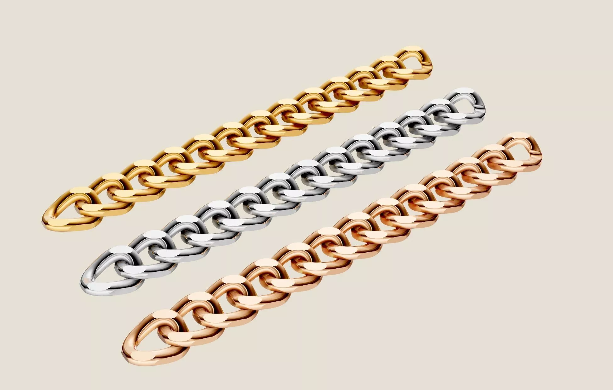 Cuban Chain link part for 3d print 3D print model-8mm 3D print model