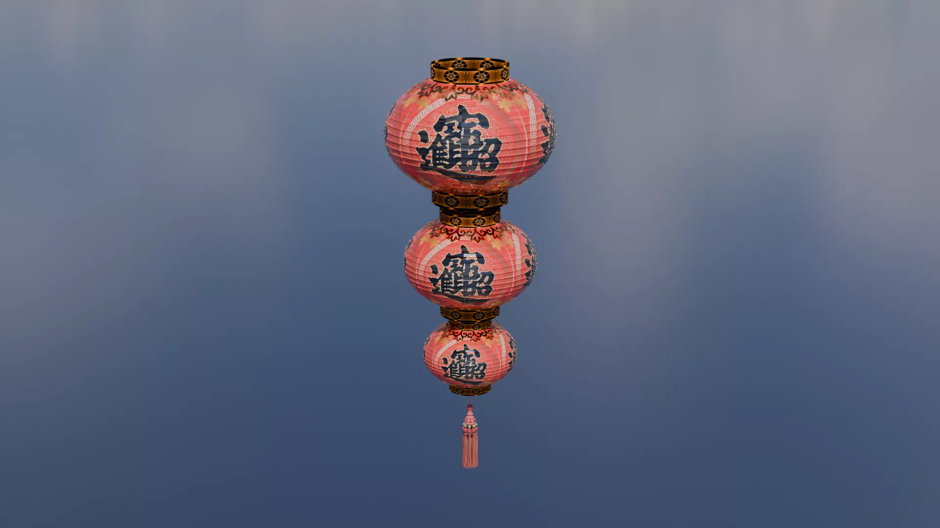 Chinese Red Lantern 3D Model Low-poly 3D model