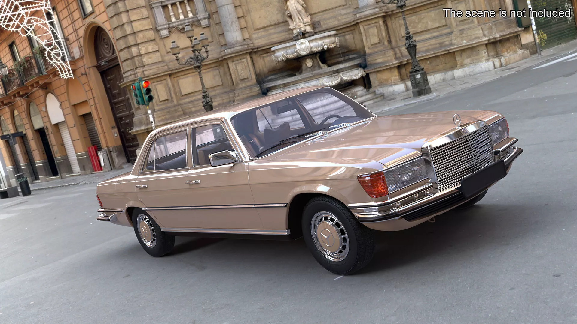 Mercedes Benz 350 SE Yellow Rigged 3D model