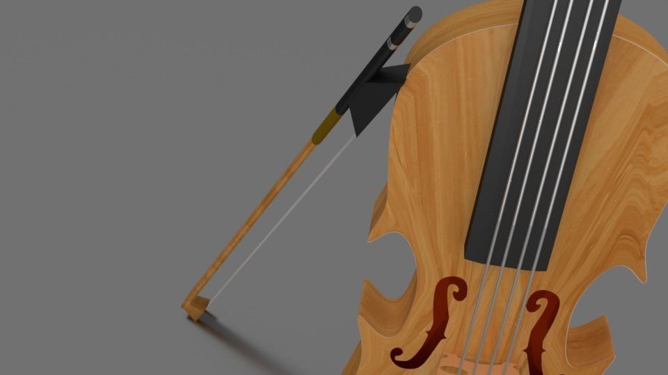 3D Violin Model wooden 3D model_3