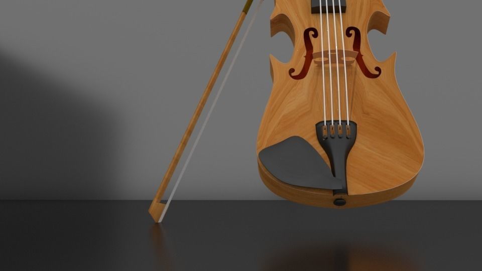 3D Violin Model wooden 3D model_2