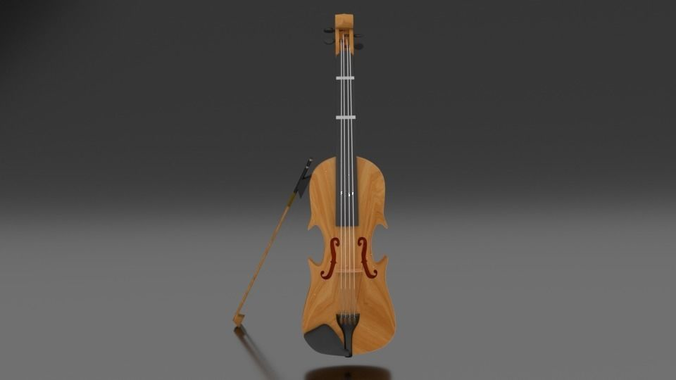 3D Violin Model wooden 3D model