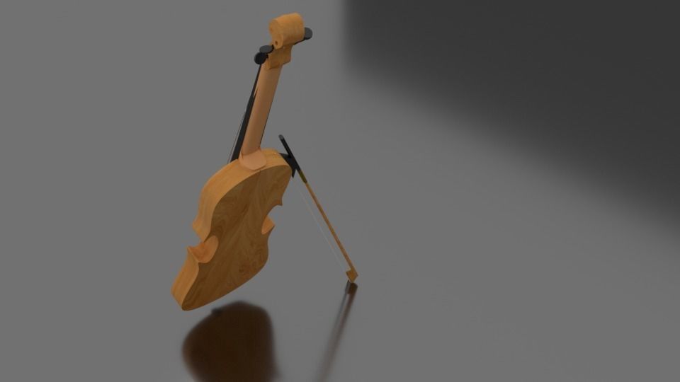 3D Violin Model wooden 3D model_1