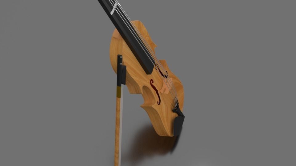 3D Violin Model wooden 3D model_5