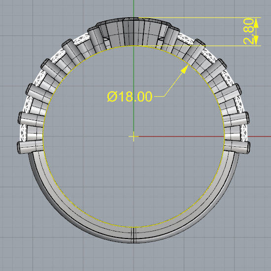 Cross Diamond Ring 3D print model_1