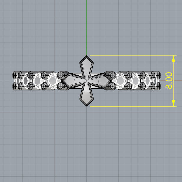 Cross Diamond Ring 3D print model_3