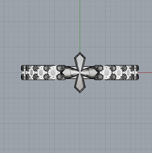 Cross Diamond Ring 3D print model_2
