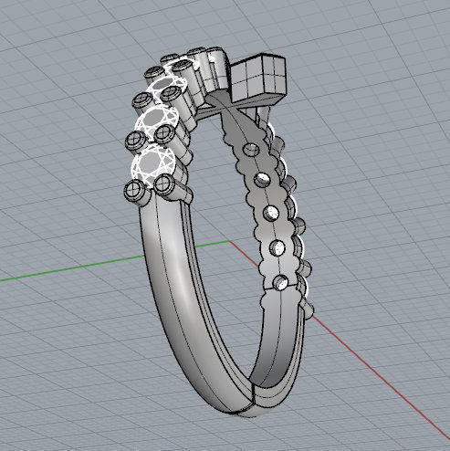 Cross Diamond Ring 3D print model_7