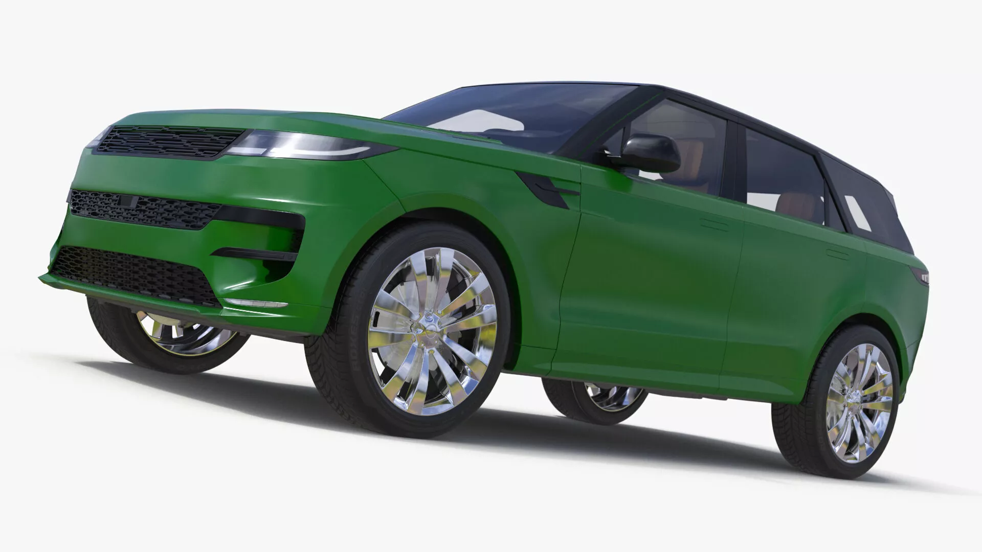 Green Modern Crossover Sport Simplified 3D model