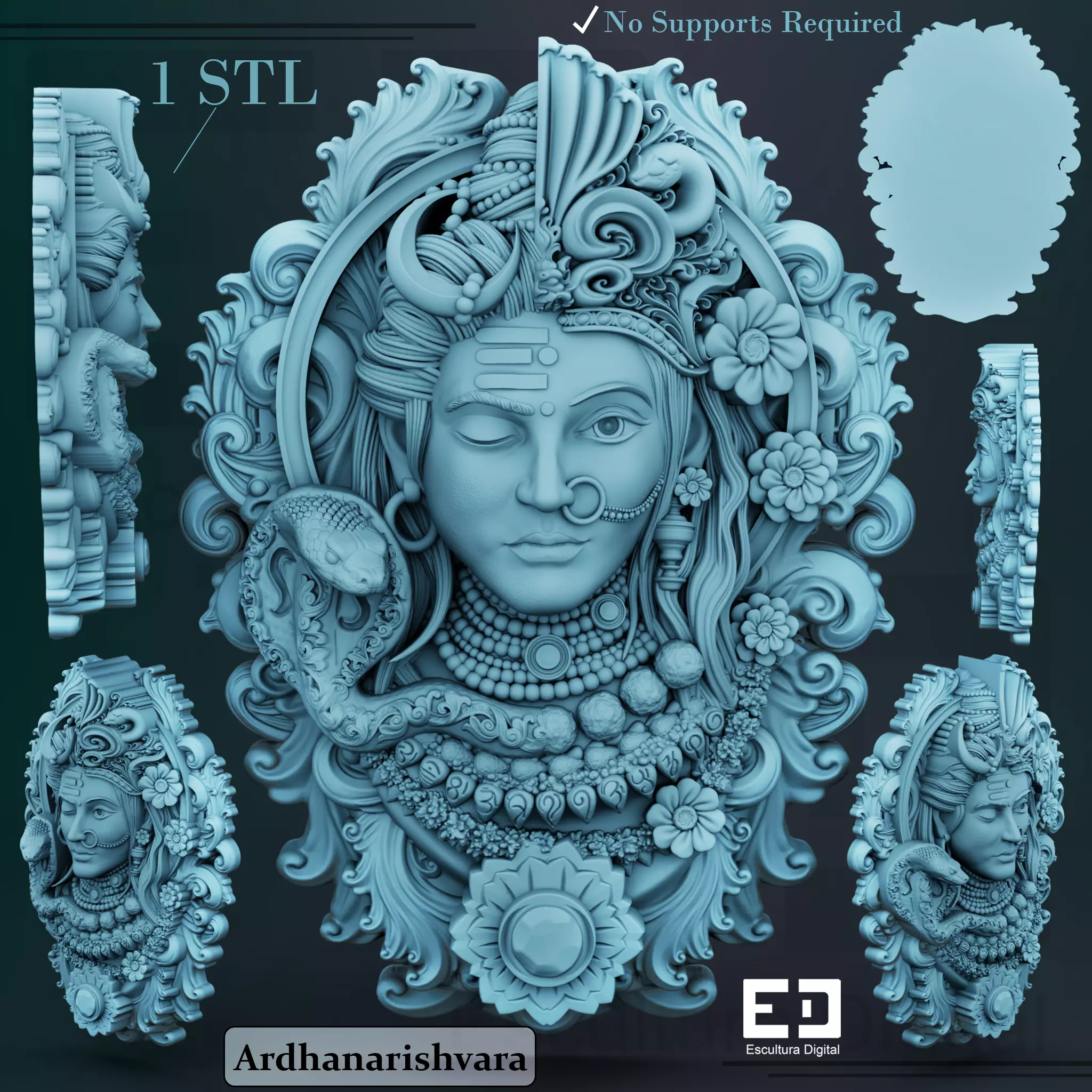 Ardhanarishvara 3D print model