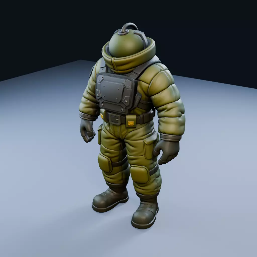 Bomb Suit with Thick Padding Low Poly PBR Game Asset Low-poly 3D model