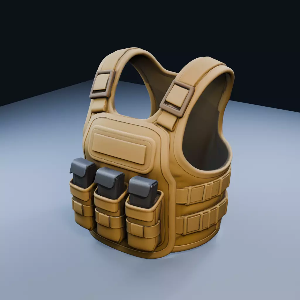 Lightweight Chest Rig Low Poly PBR Game Asset Low-poly 3D model