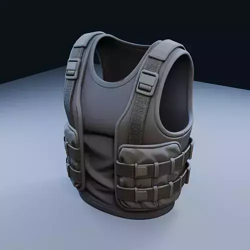 Low-Profile Covert Vest Low Poly PBR Game Asset