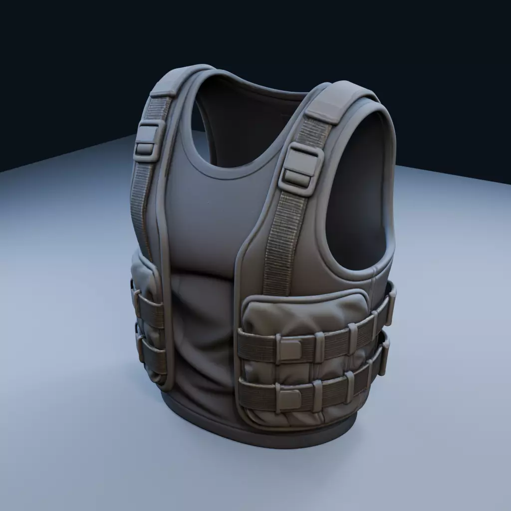 Low-Profile Covert Vest Low Poly PBR Game Asset Low-poly 3D model
