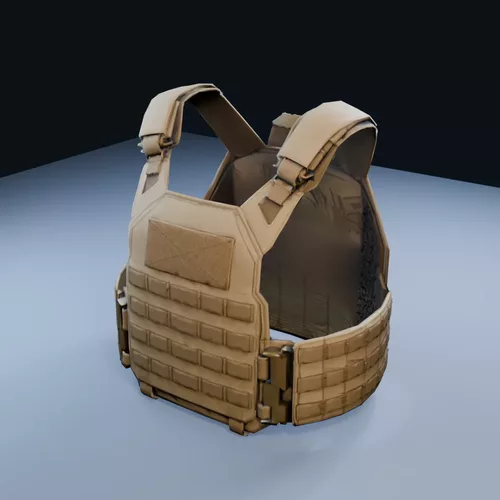 Modular Tactical Vest Carrier Low Poly PBR Game Asset