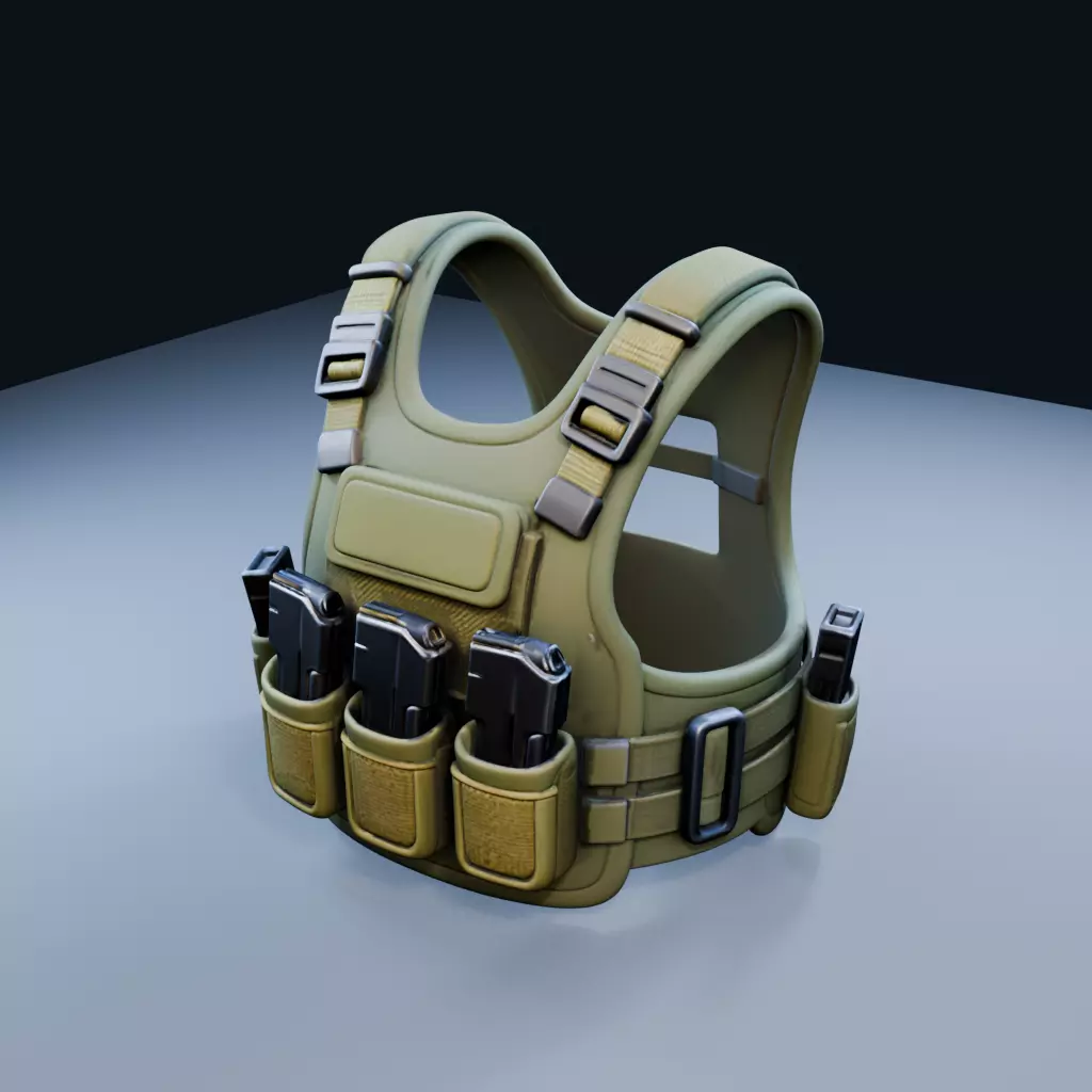 H-Harness Chest Rig Low Poly PBR Game Asset Low-poly 3D model