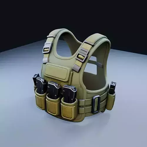 H-Harness Chest Rig Low Poly PBR Game Asset