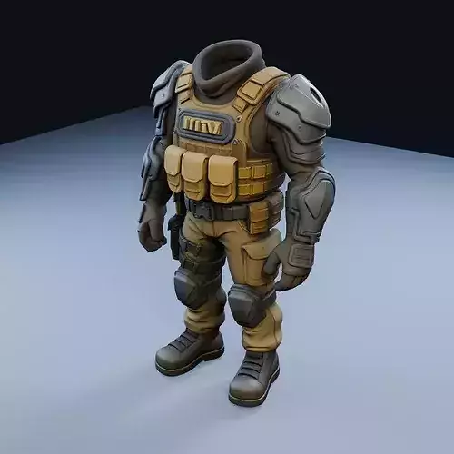 Modern IOTV with Deltoid Protectors High-Detail PBR Model
