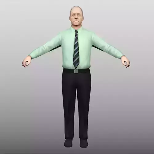 B-man Low Poly man in shirt and tie Low-poly 3D model