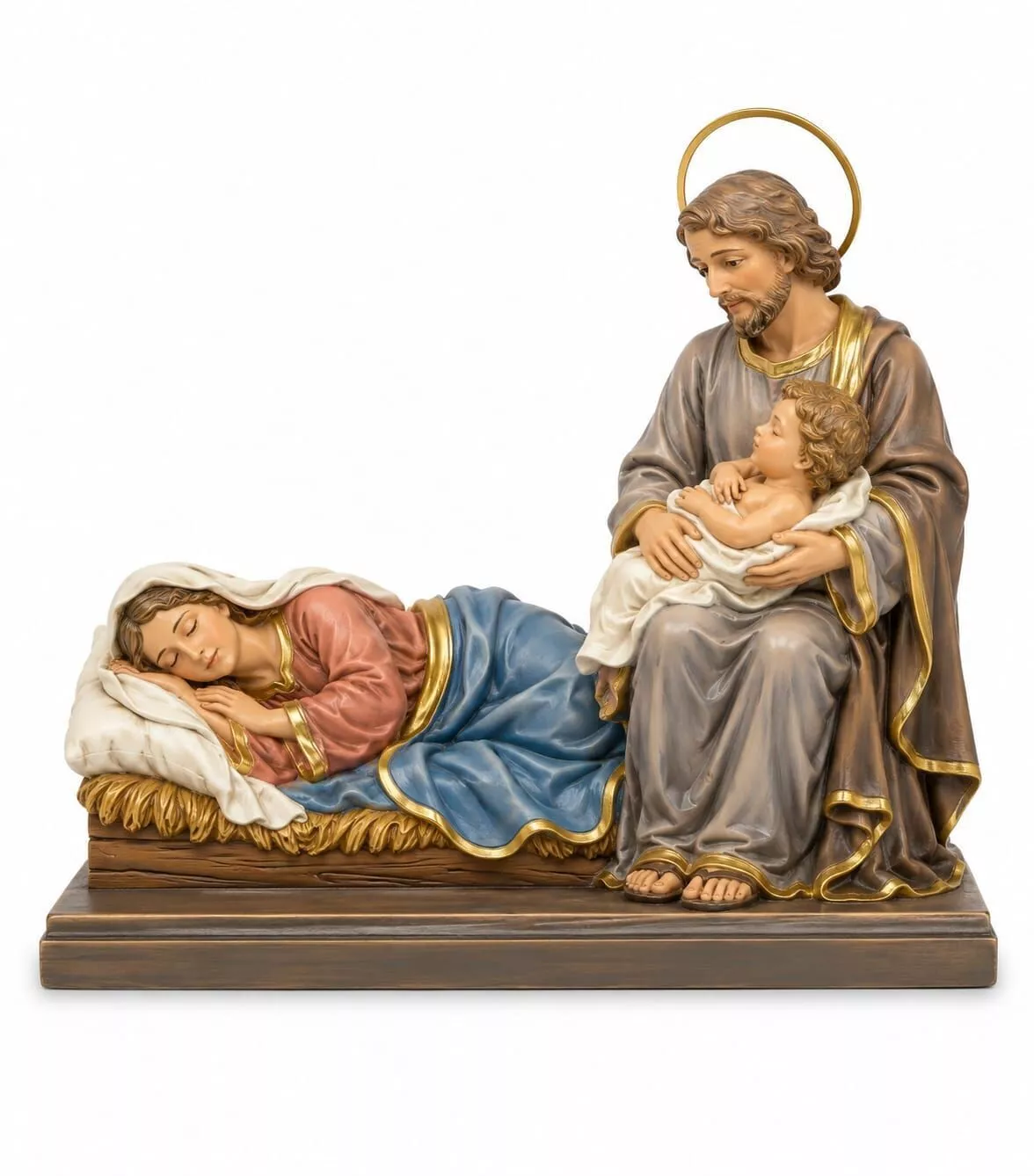 Saint Joseph Baby Jesus e Sleeping Mary Sacred Statue STL 3D print model