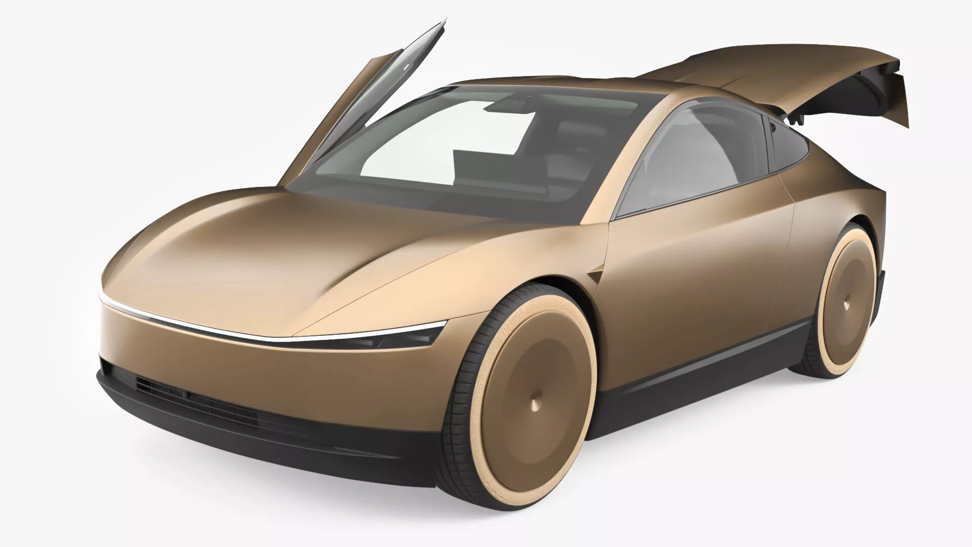 Tesla Cybercab Robotaxi Rigged 3D model