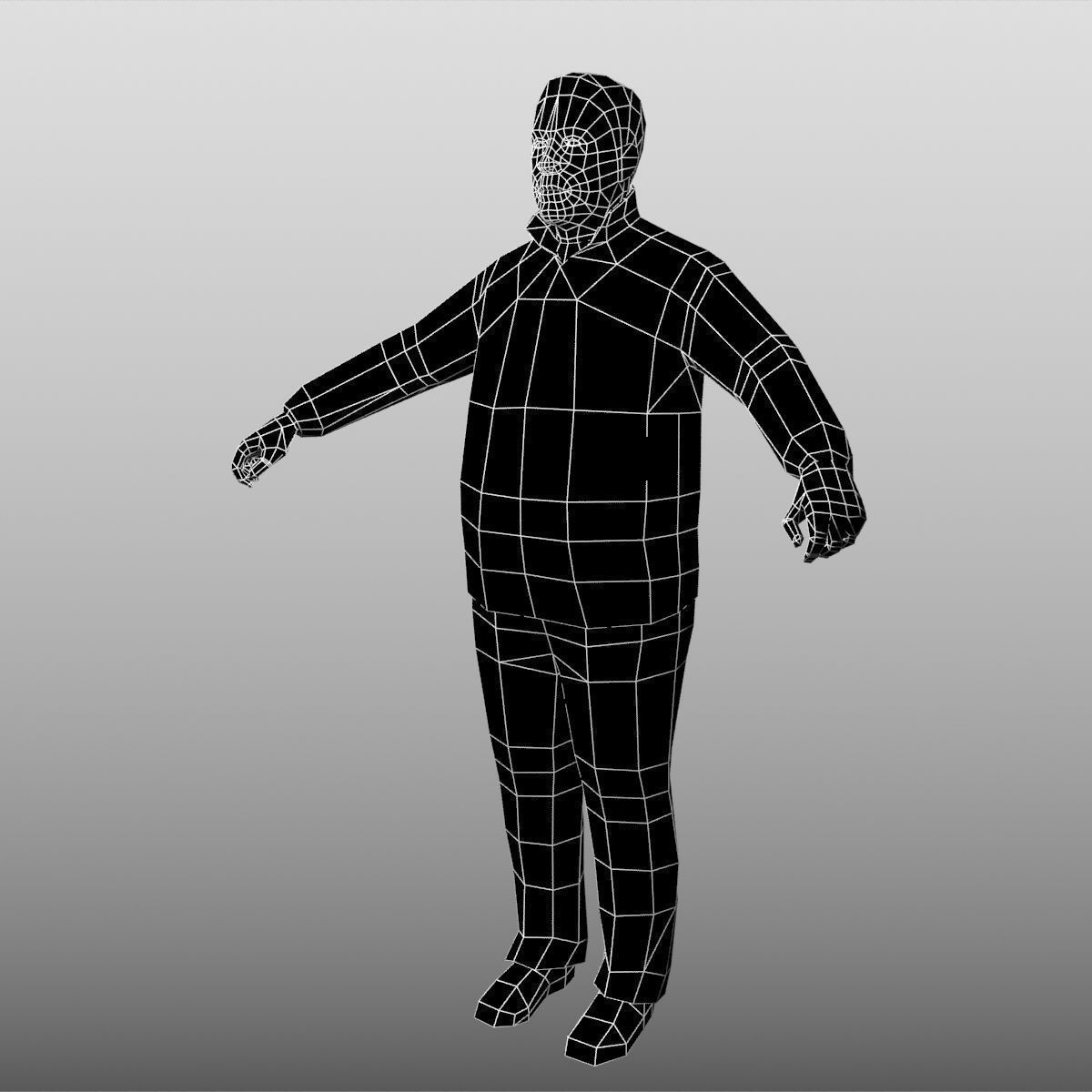 Black Coach Low Poly Low-poly 3D model_4