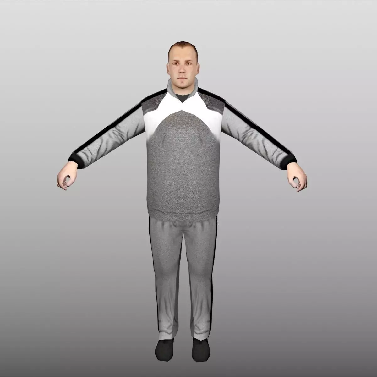 C-Man Low Poly 2 man in outfit Low-poly 3D model_0