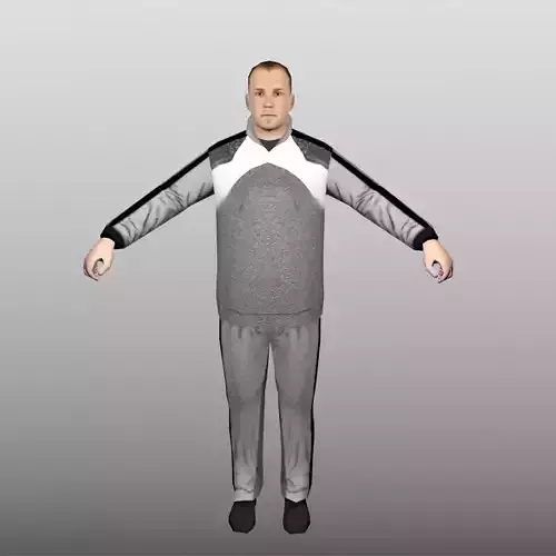 C-Man Low Poly 2 man in outfit