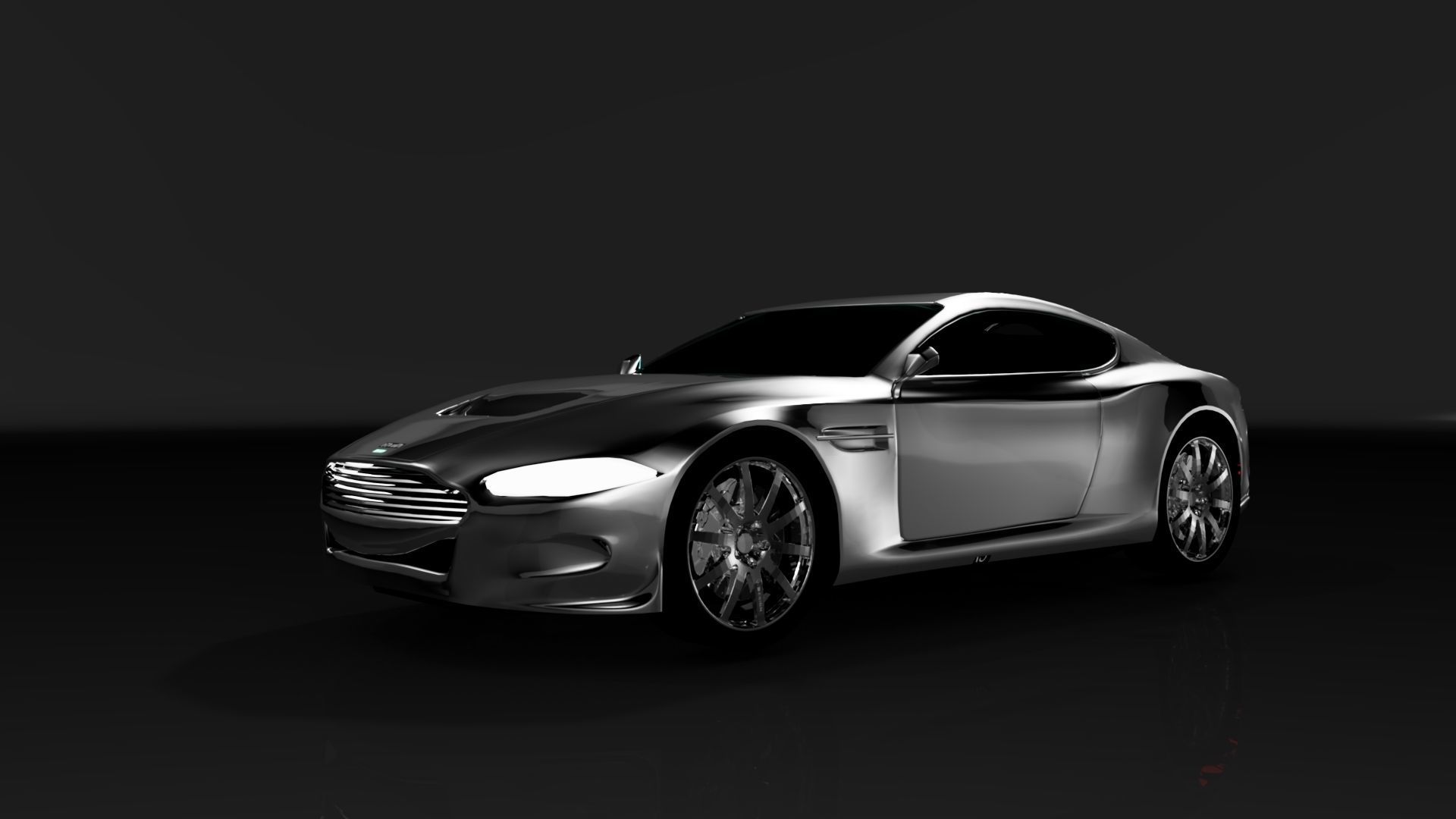 Aston Martin DB9 2017  Free low-poly 3D model_5
