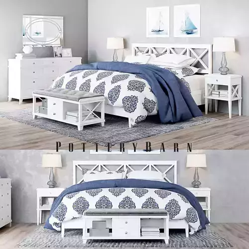 Pottery Barn Clara Lattice White Bedroom set