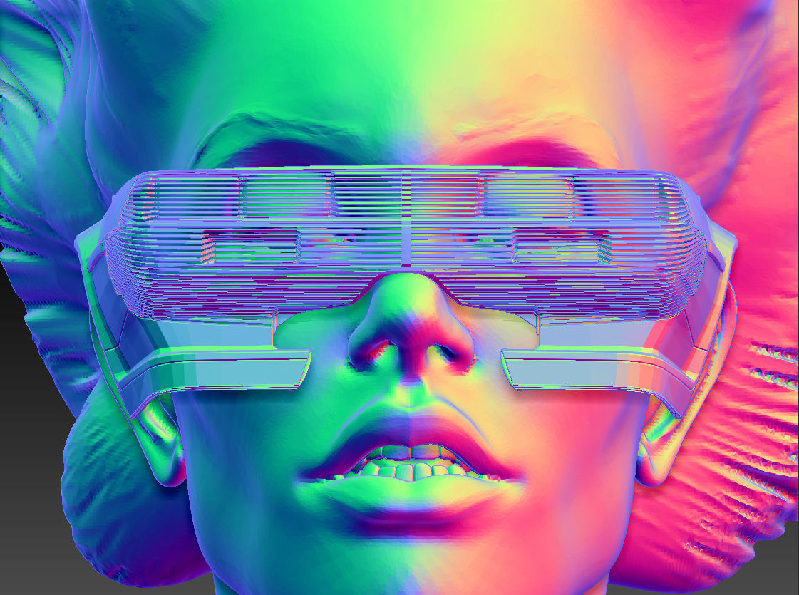 Retro Futuristic 80s Car Sunglasses 3D print model_28